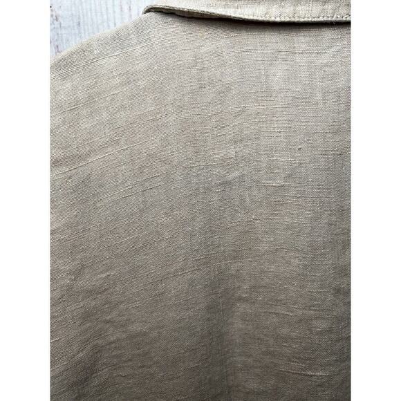 Nu Constructed Women's Vintage 100% Linen Button Down Shirt Tan Size XL - Picture 8 of 13